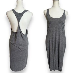 New TNA Aritzia Gray Cowman Racerback Dress in Heather Astroid | Size Large